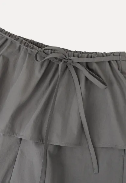 Drawstring Waist Wide Leg Casual Pants