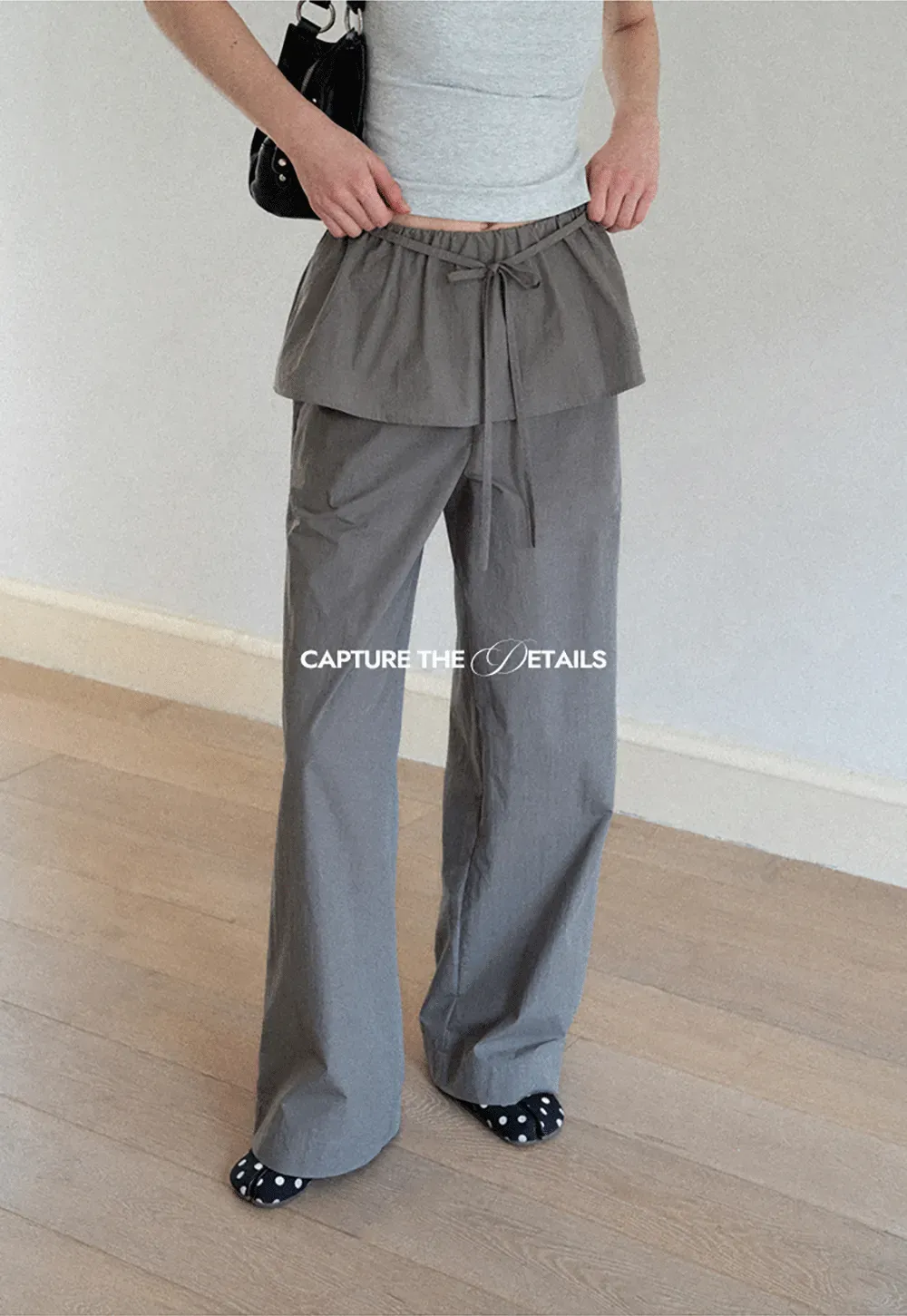 Drawstring Waist Wide Leg Casual Pants