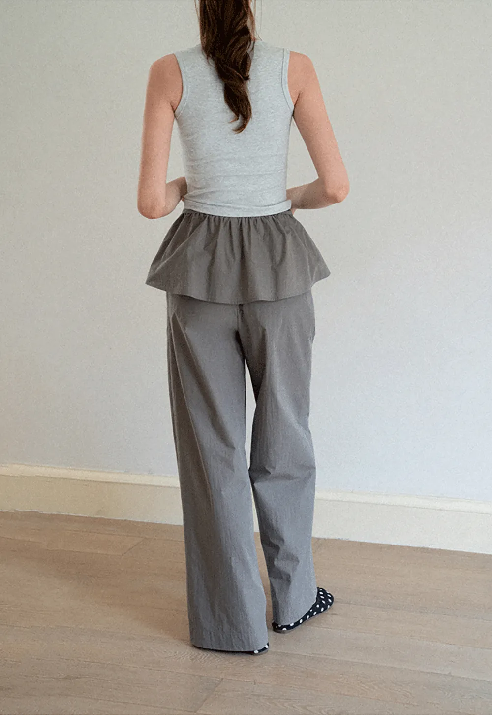 Drawstring Waist Wide Leg Casual Pants