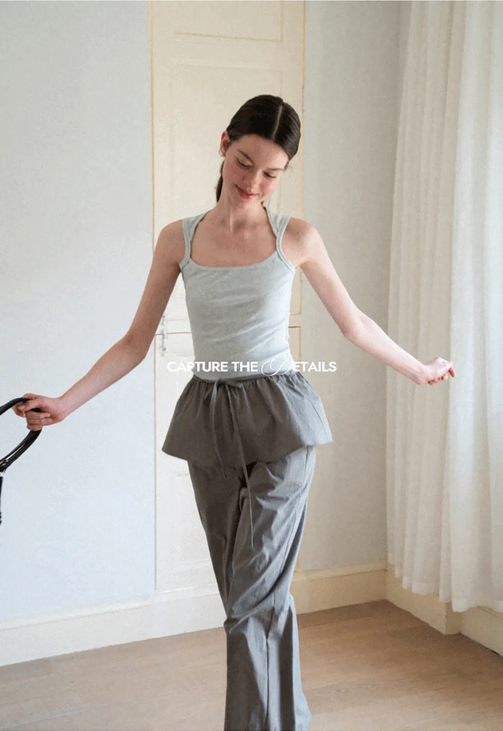 Drawstring Waist Wide Leg Casual Pants