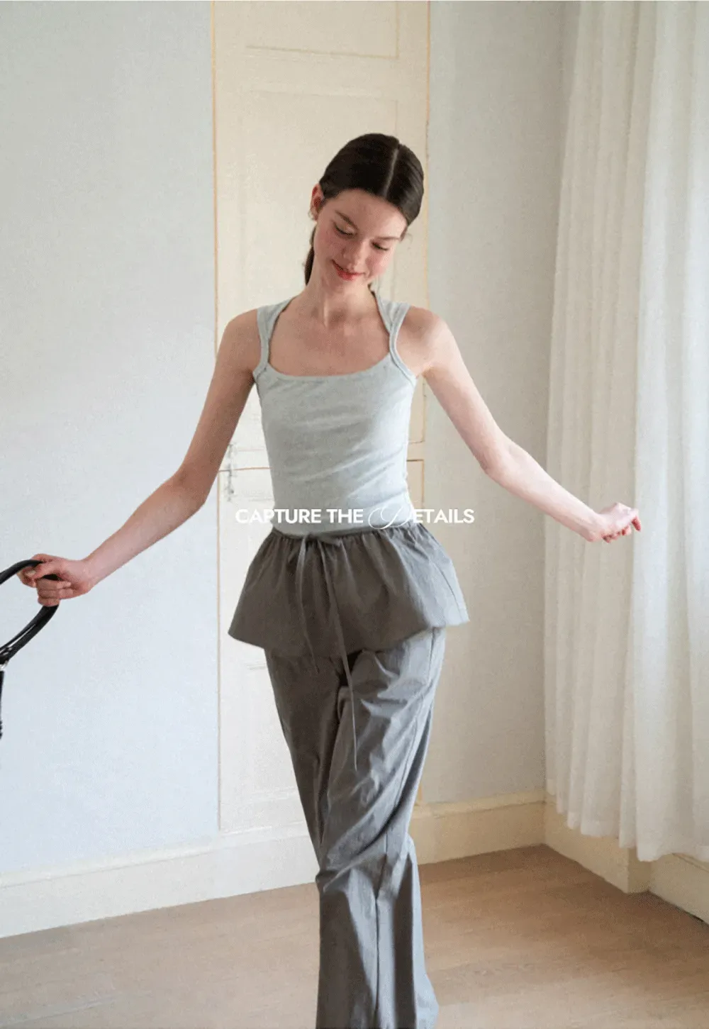 Drawstring Waist Wide Leg Casual Pants