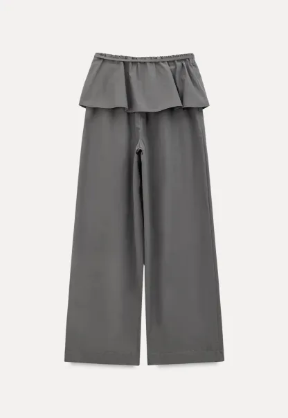 Drawstring Waist Wide Leg Casual Pants