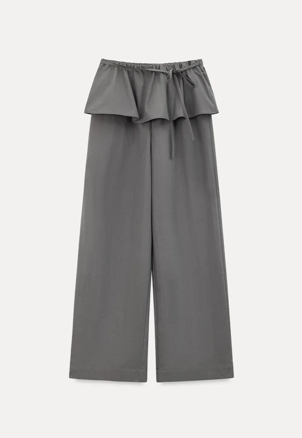 Drawstring Waist Wide Leg Casual Pants