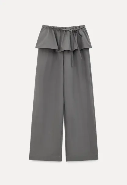 Drawstring Waist Wide Leg Casual Pants
