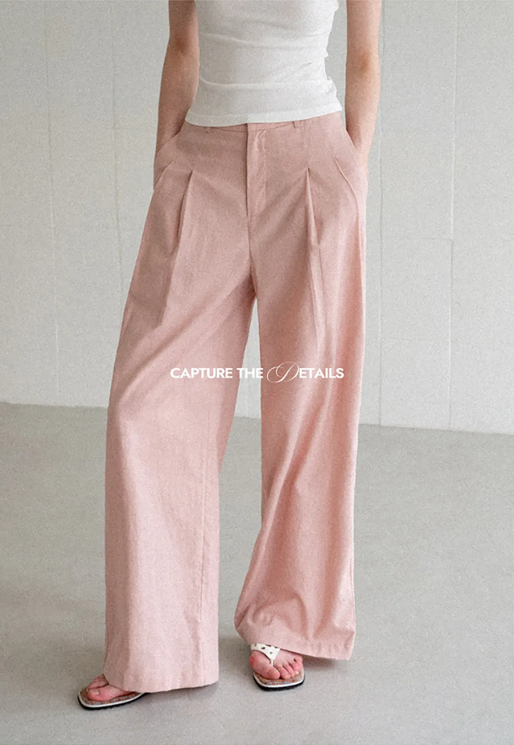 High Waist Pleated Wide Leg Casual Pants