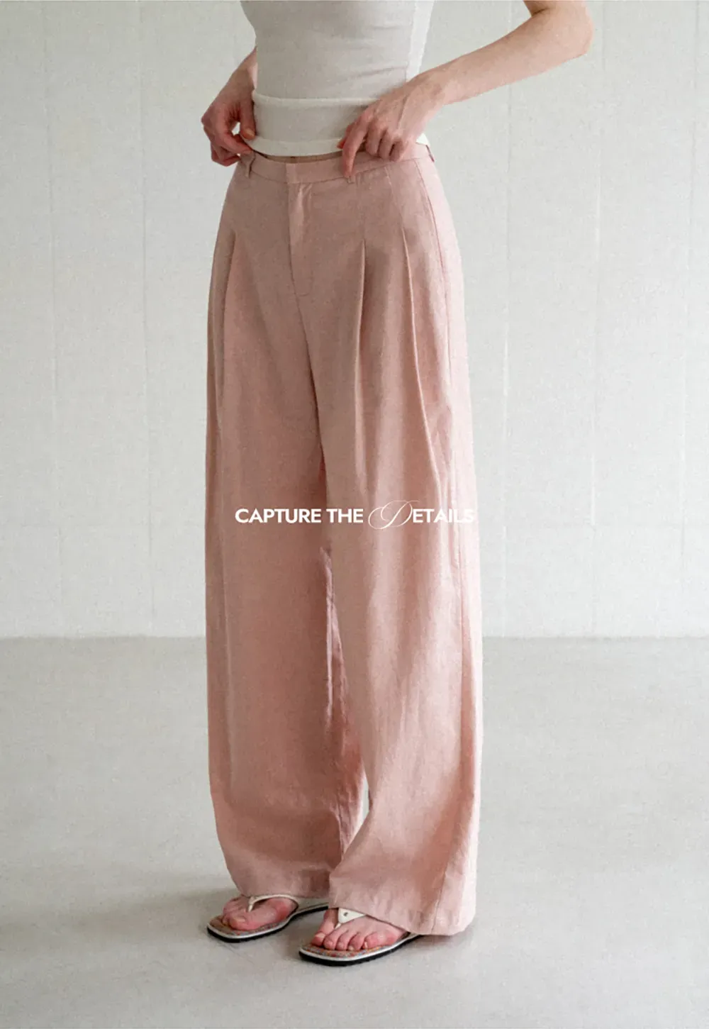 High Waist Pleated Wide Leg Casual Pants