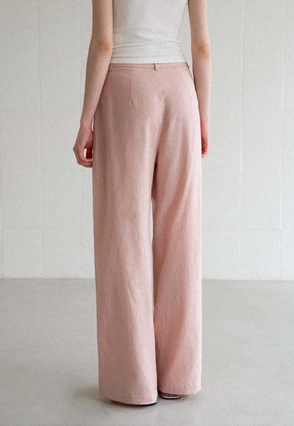 High Waist Pleated Wide Leg Casual Pants