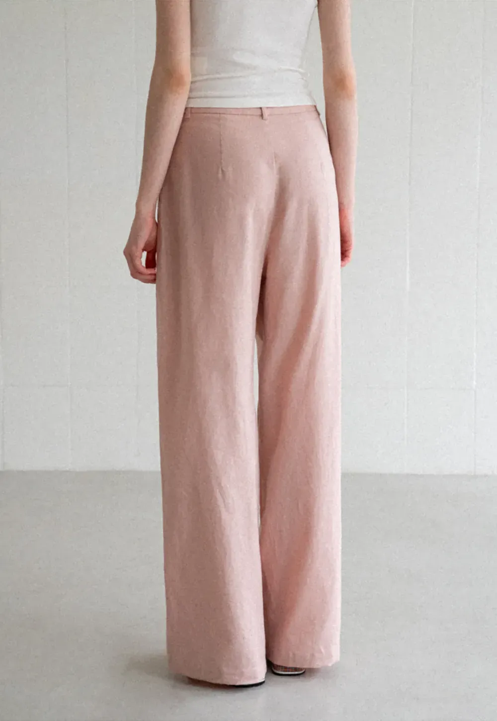 High Waist Pleated Wide Leg Casual Pants