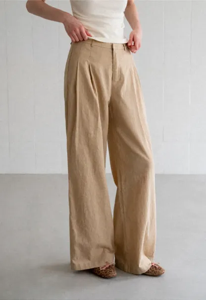 High Waist Pleated Wide Leg Casual Pants