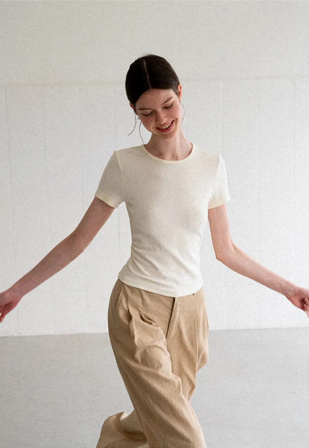 High Waist Pleated Wide Leg Casual Pants