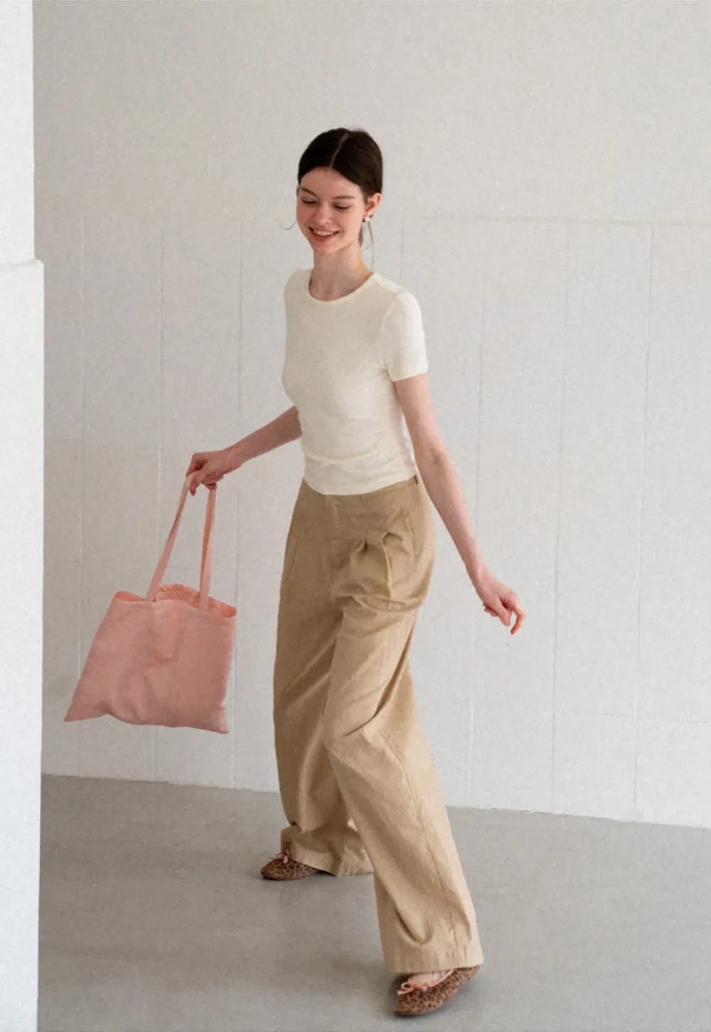 High Waist Pleated Wide Leg Casual Pants