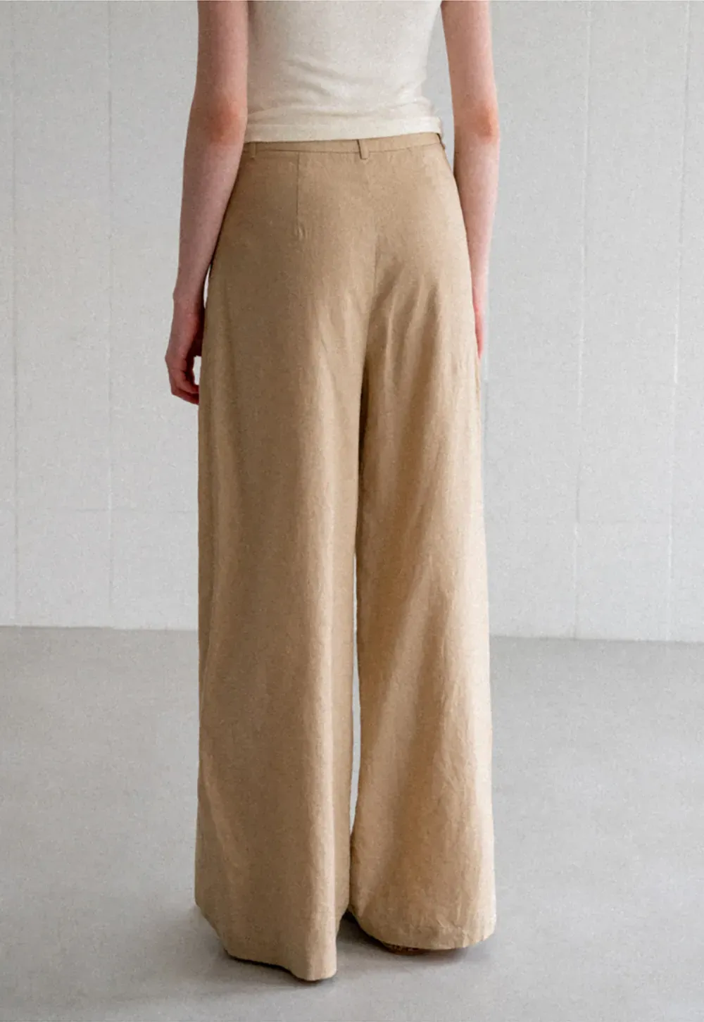 High Waist Pleated Wide Leg Casual Pants