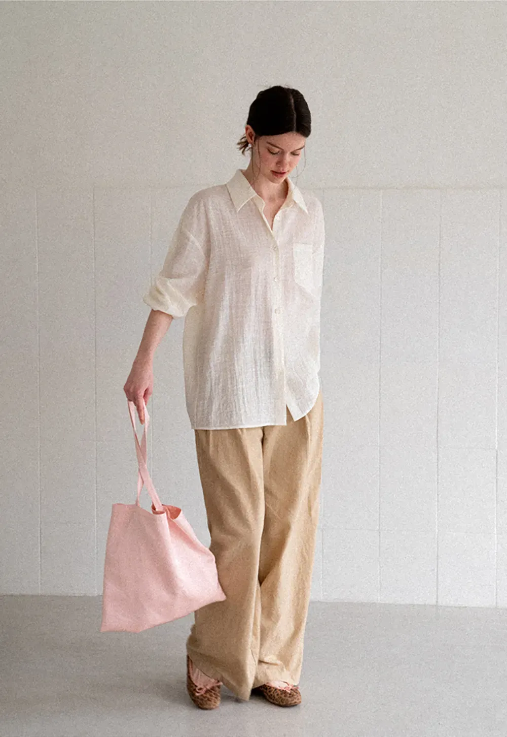 High Waist Pleated Wide Leg Casual Pants