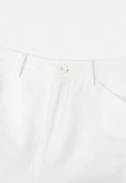 High Waist Cargo Shorts With Cuffed Hem