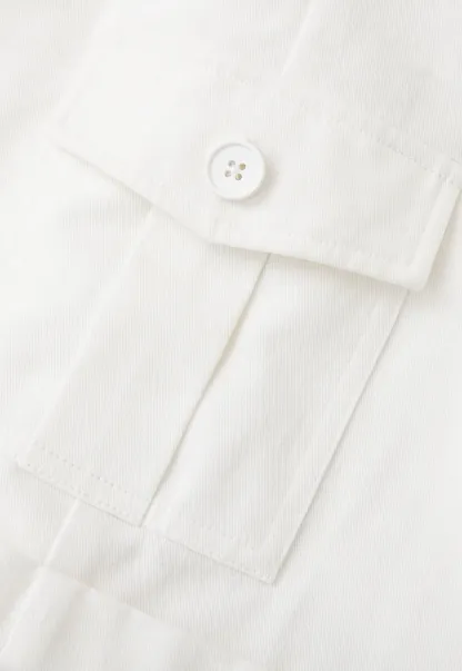High Waist Cargo Shorts With Cuffed Hem