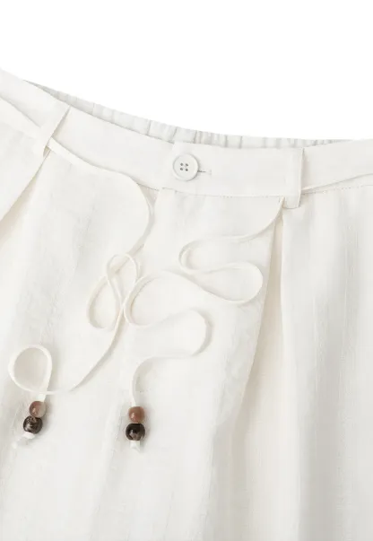 Drawstring Waist Wide Leg Casual Pants