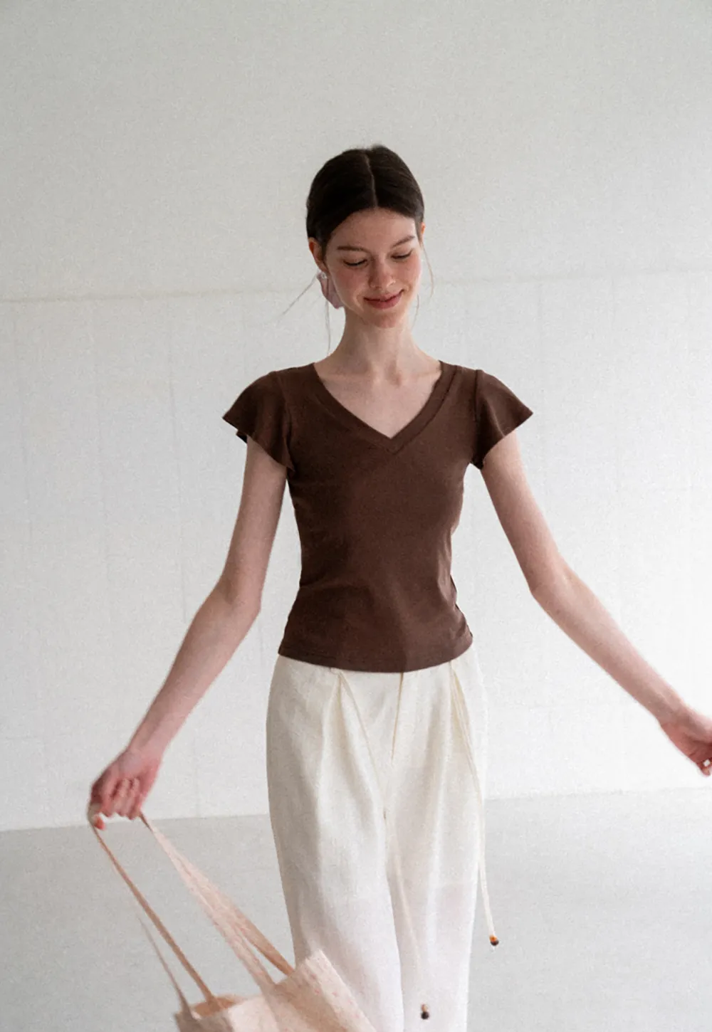 Drawstring Waist Wide Leg Casual Pants