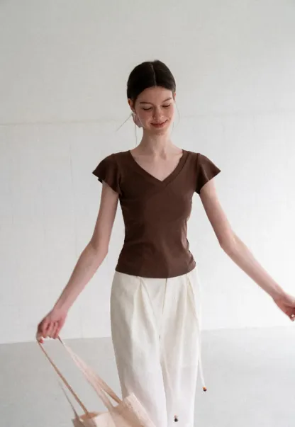 Drawstring Waist Wide Leg Casual Pants