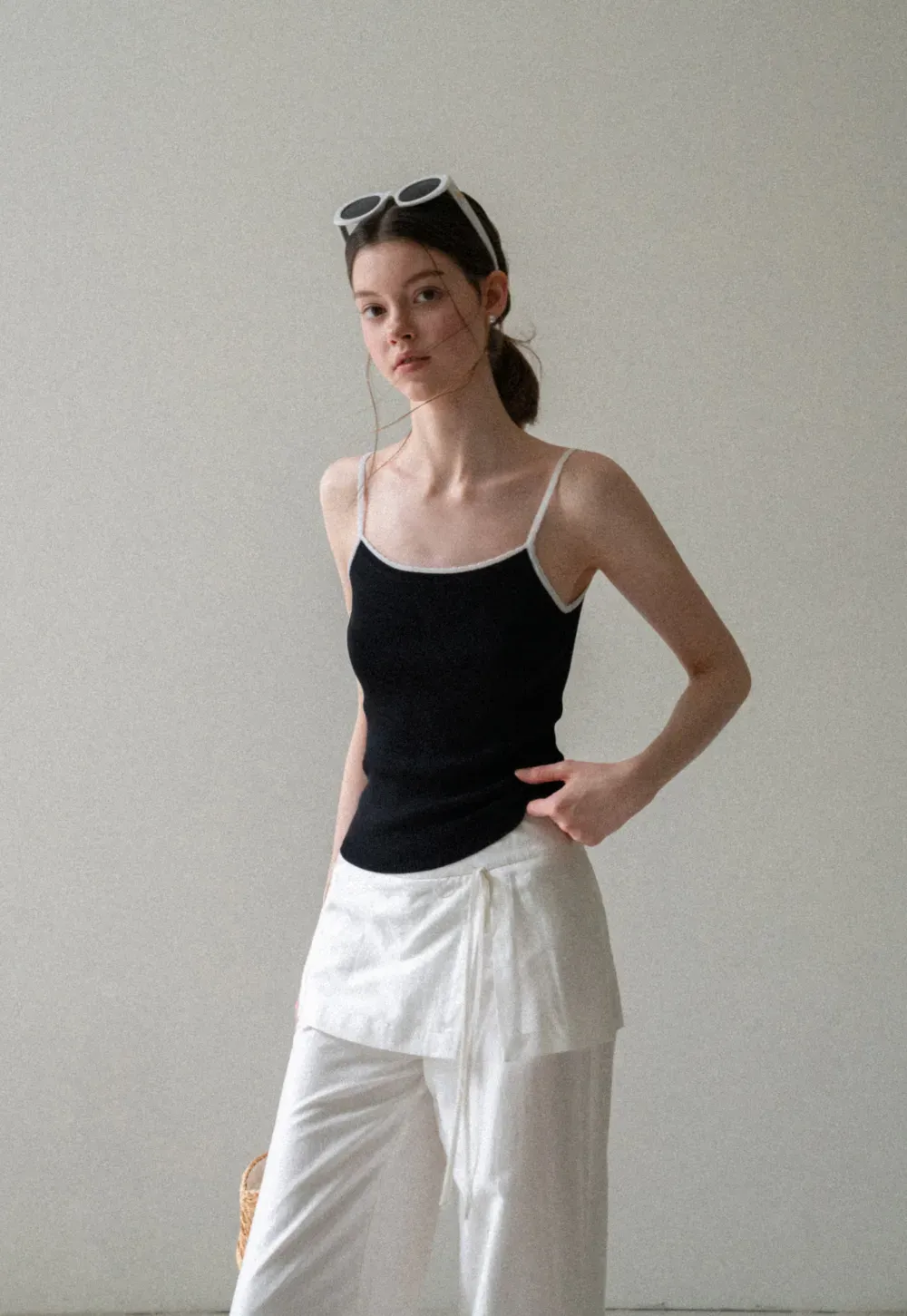 Drawstring Waist Wide Leg Casual Pants