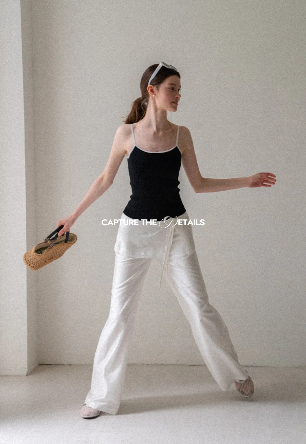 Drawstring Waist Wide Leg Casual Pants