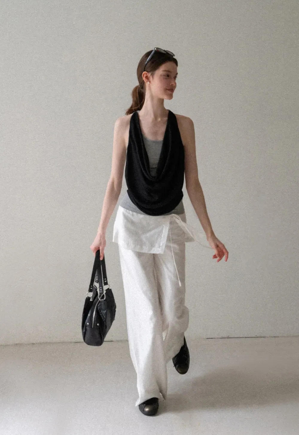 Drawstring Waist Wide Leg Casual Pants