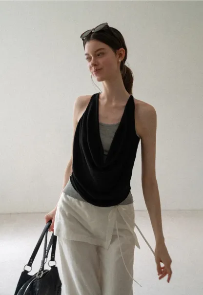Drawstring Waist Wide Leg Casual Pants