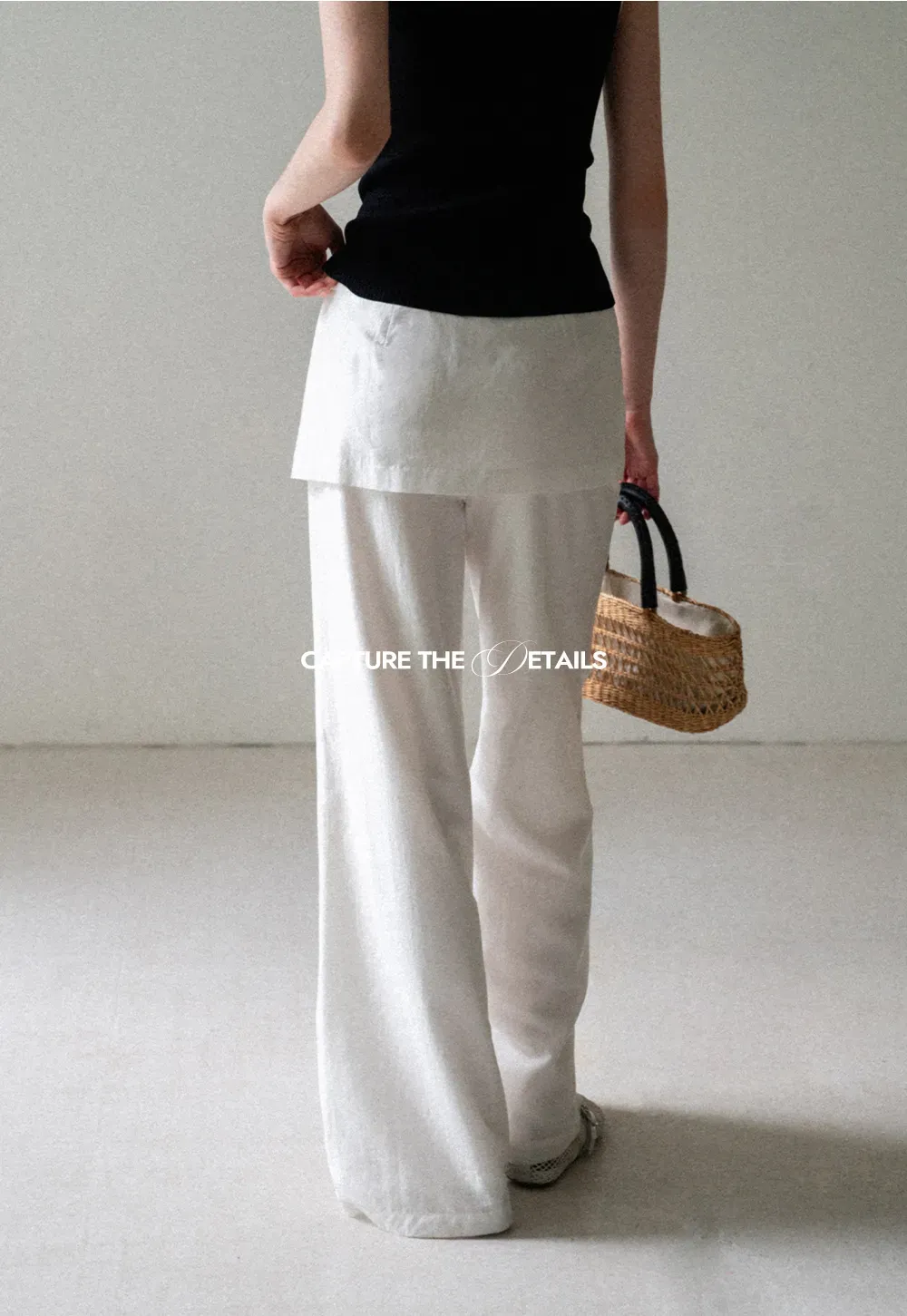 Drawstring Waist Wide Leg Casual Pants