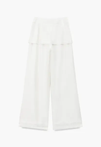 Drawstring Waist Wide Leg Casual Pants