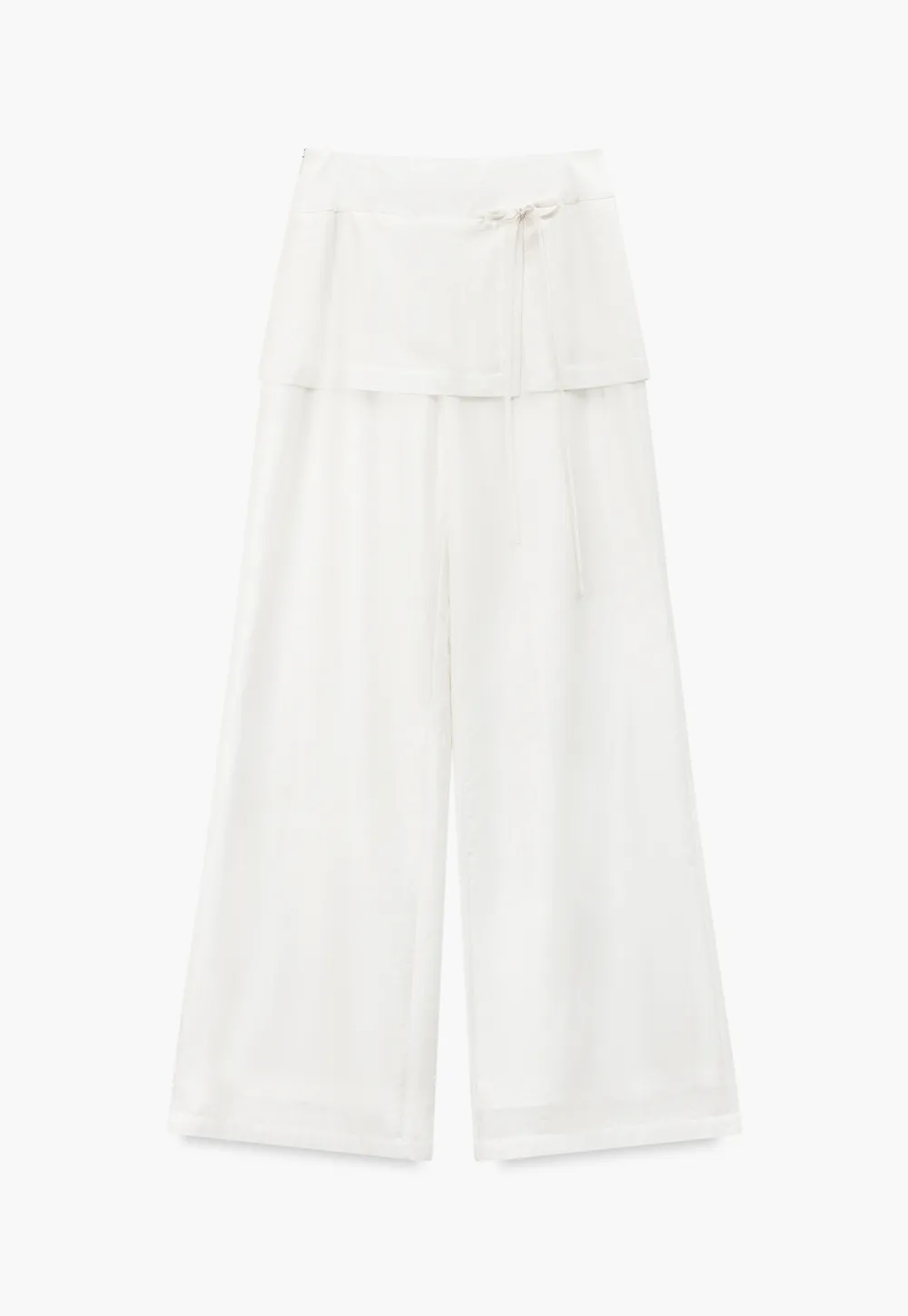 Drawstring Waist Wide Leg Casual Pants