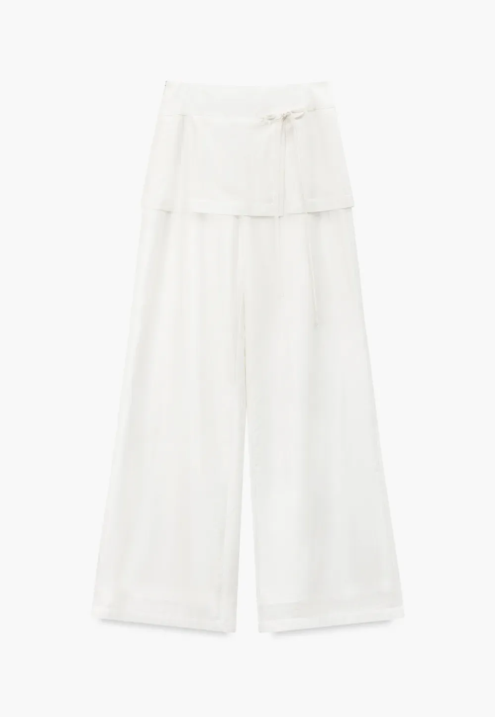 Drawstring Waist Wide Leg Casual Pants
