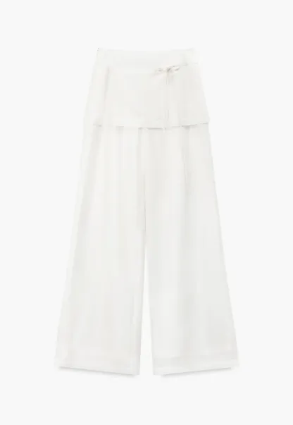 Drawstring Waist Wide Leg Casual Pants