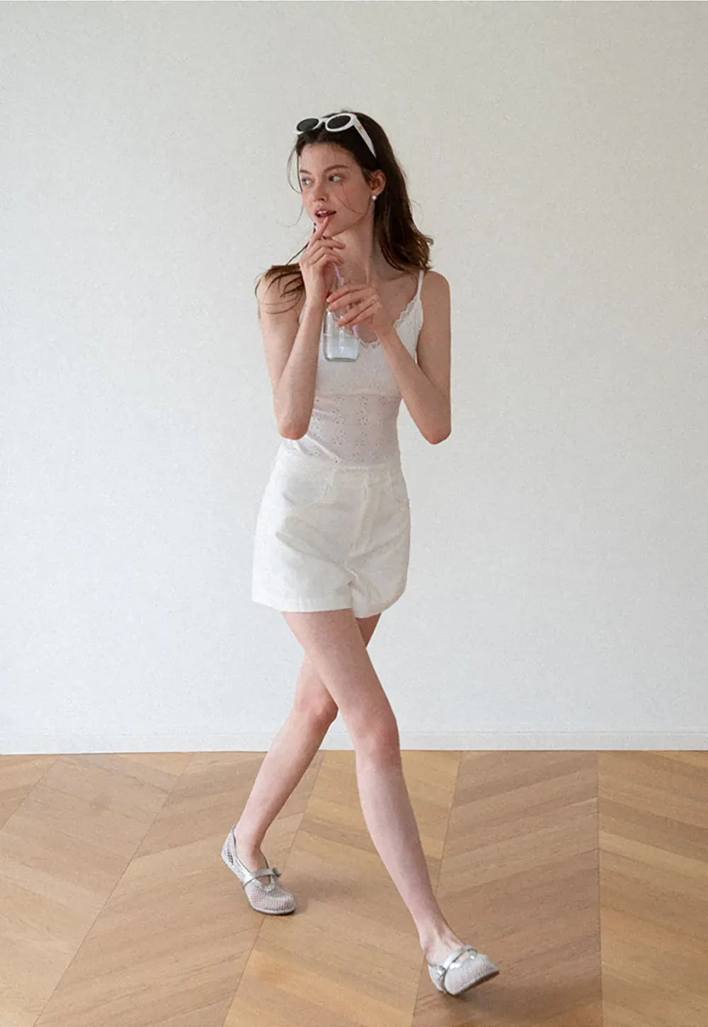High Waist Pleated Shorts Casual Pants