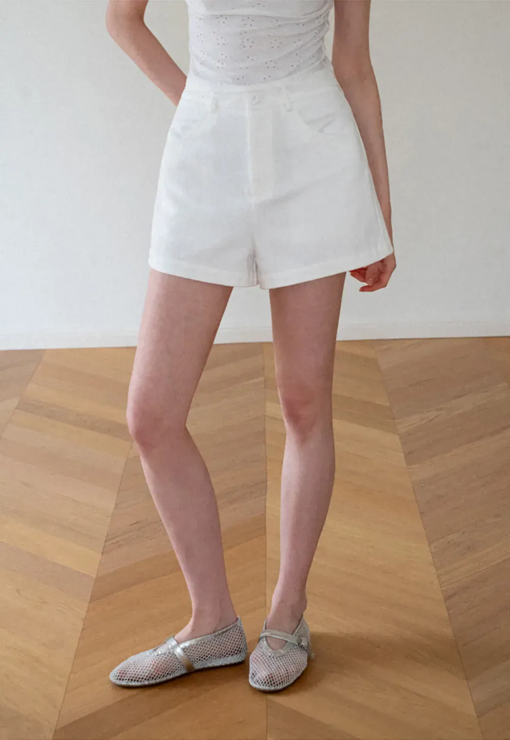 High Waist Pleated Shorts Casual Pants