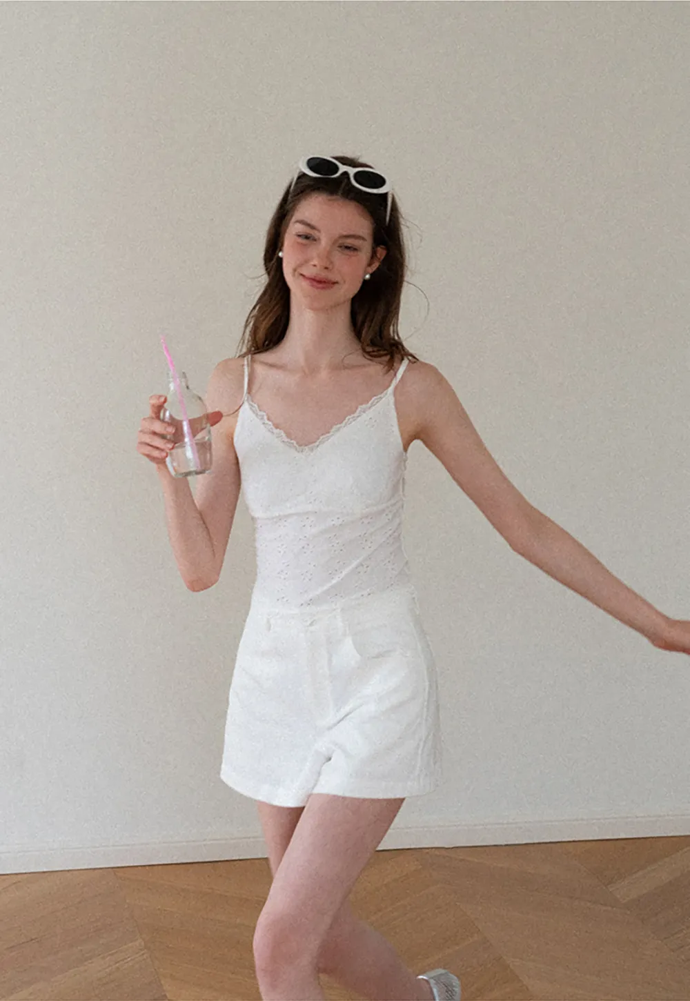 High Waist Pleated Shorts Casual Pants