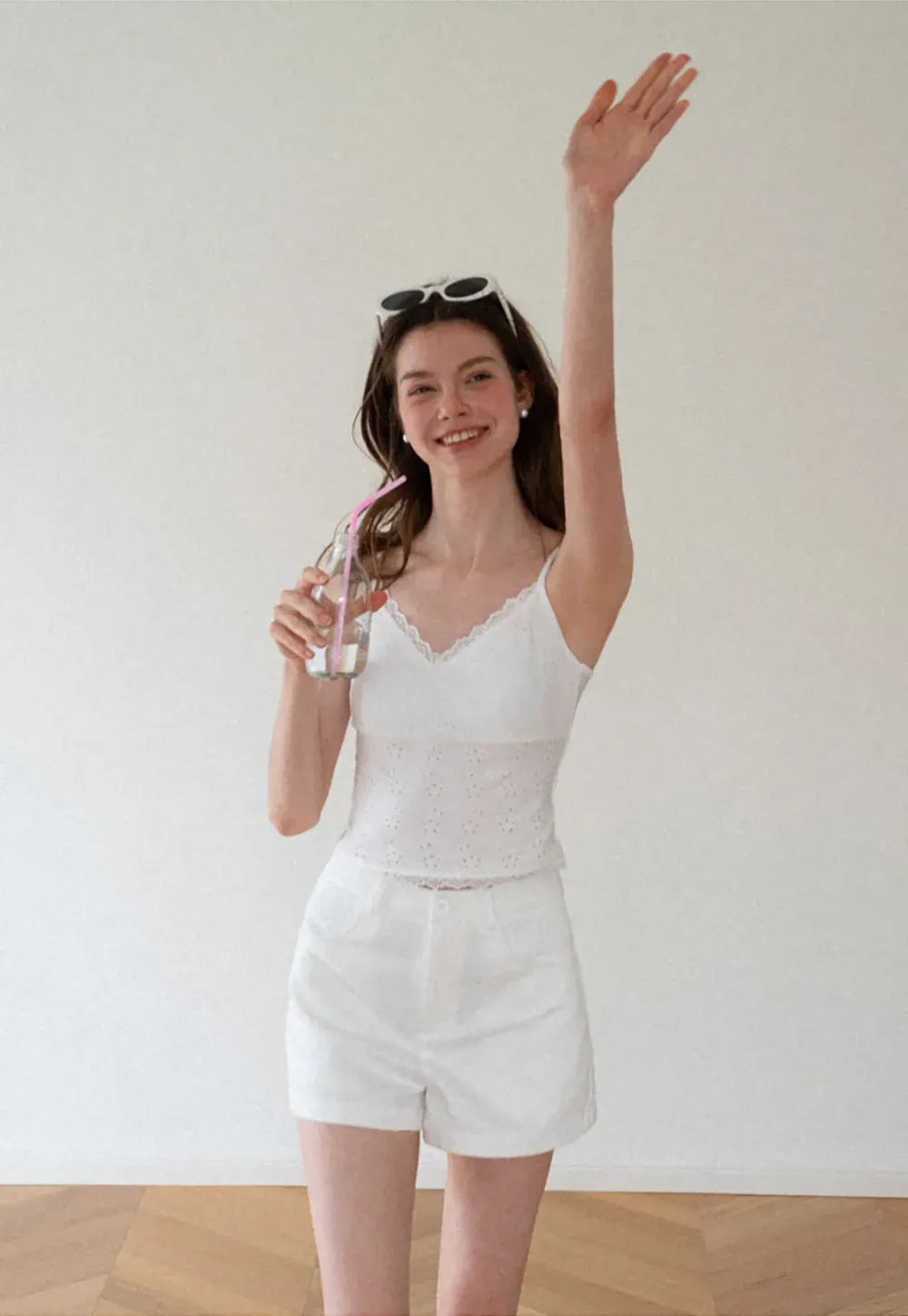 High Waist Pleated Shorts Casual Pants