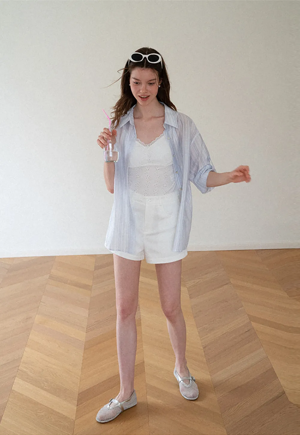 High Waist Pleated Shorts Casual Pants