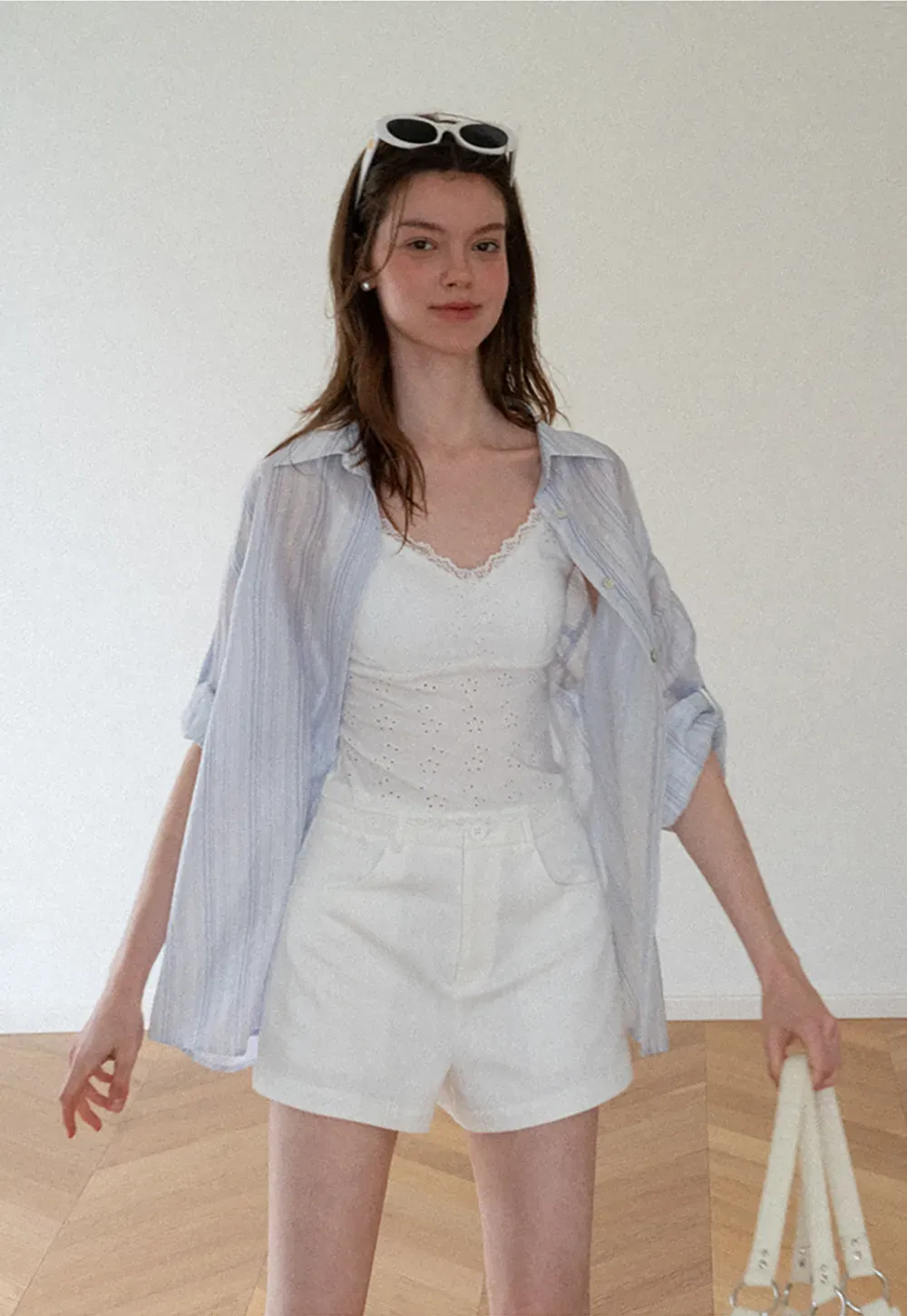 High Waist Pleated Shorts Casual Pants