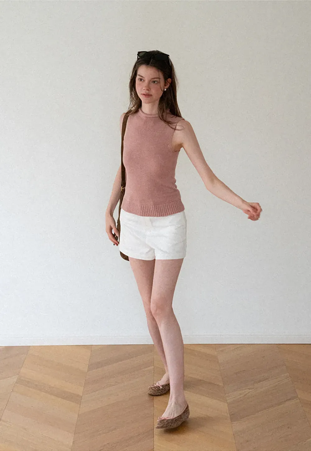 High Waist Pleated Shorts Casual Pants