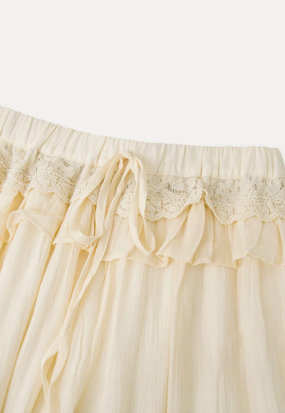 Loose Fit Drawstring Pants with Ruffled Cuffs