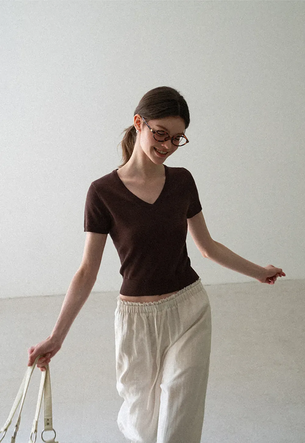 Drawstring Waist Relaxed Fit Casual Pants