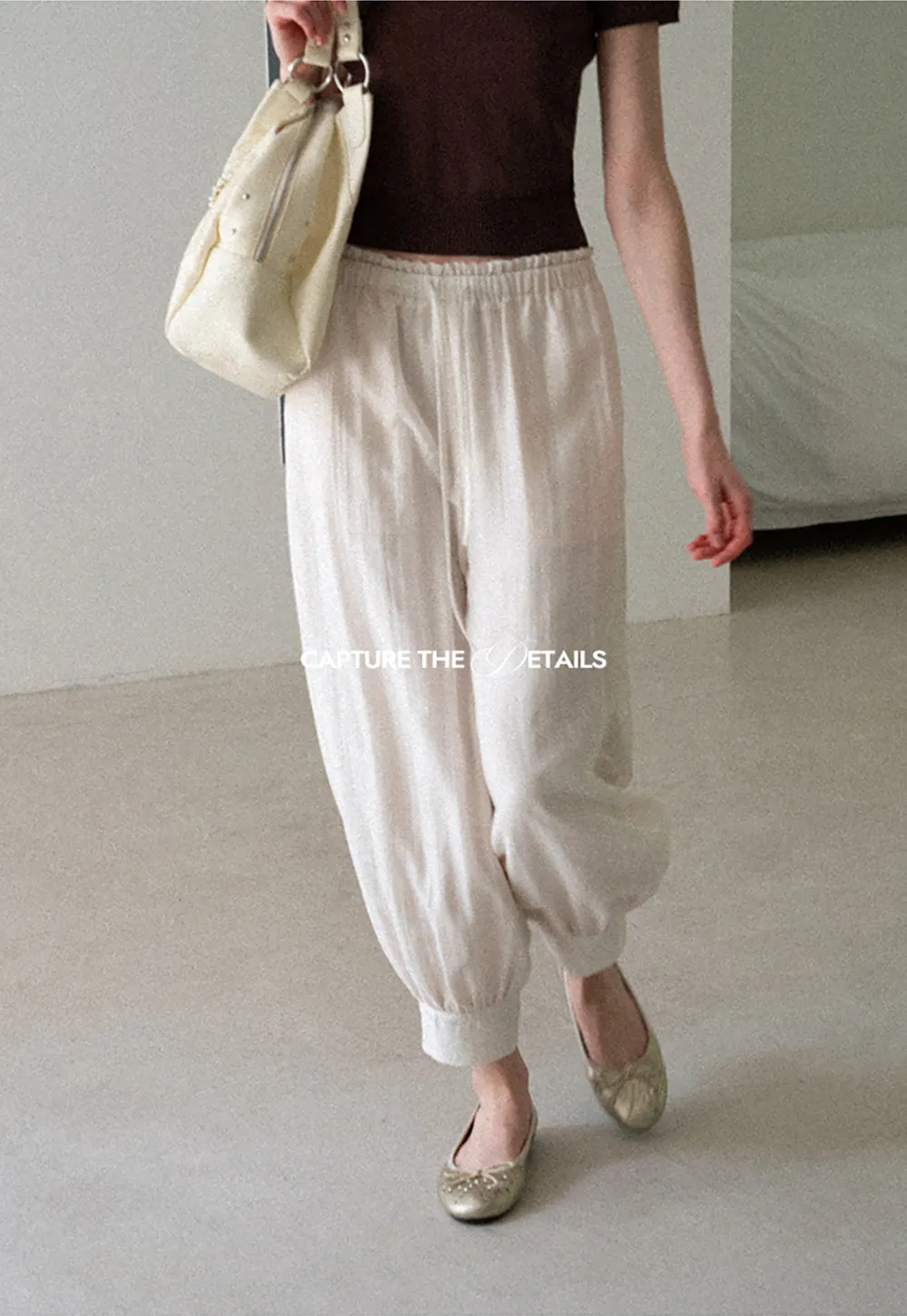 Drawstring Waist Relaxed Fit Casual Pants