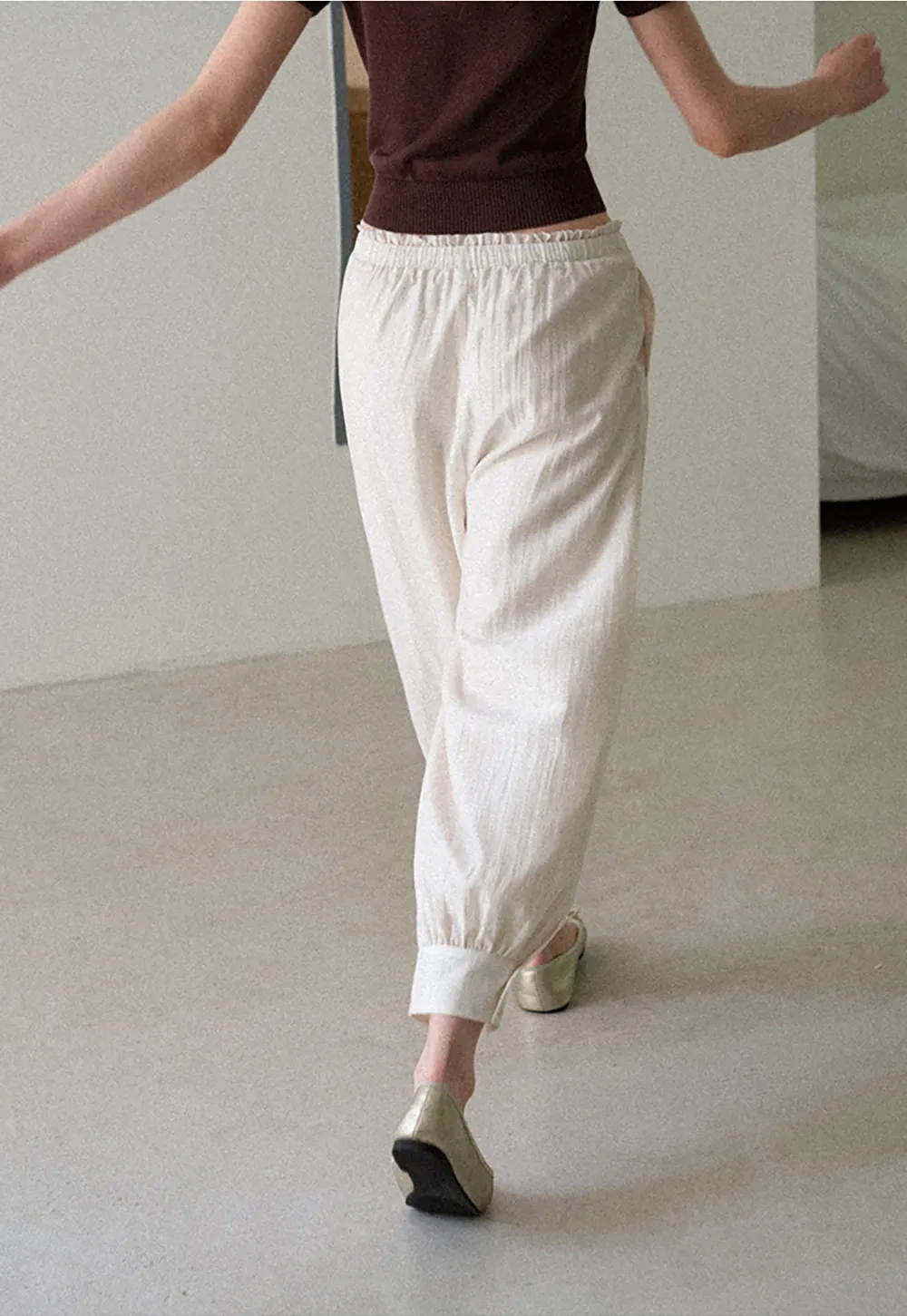 Drawstring Waist Relaxed Fit Casual Pants