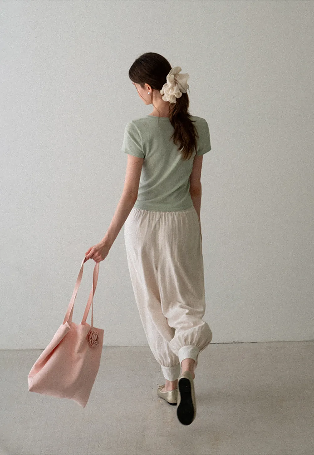 Drawstring Waist Relaxed Fit Casual Pants