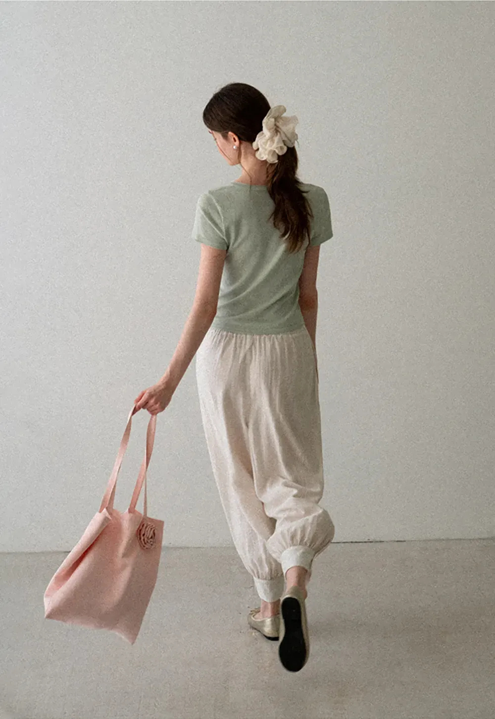 Drawstring Waist Relaxed Fit Casual Pants