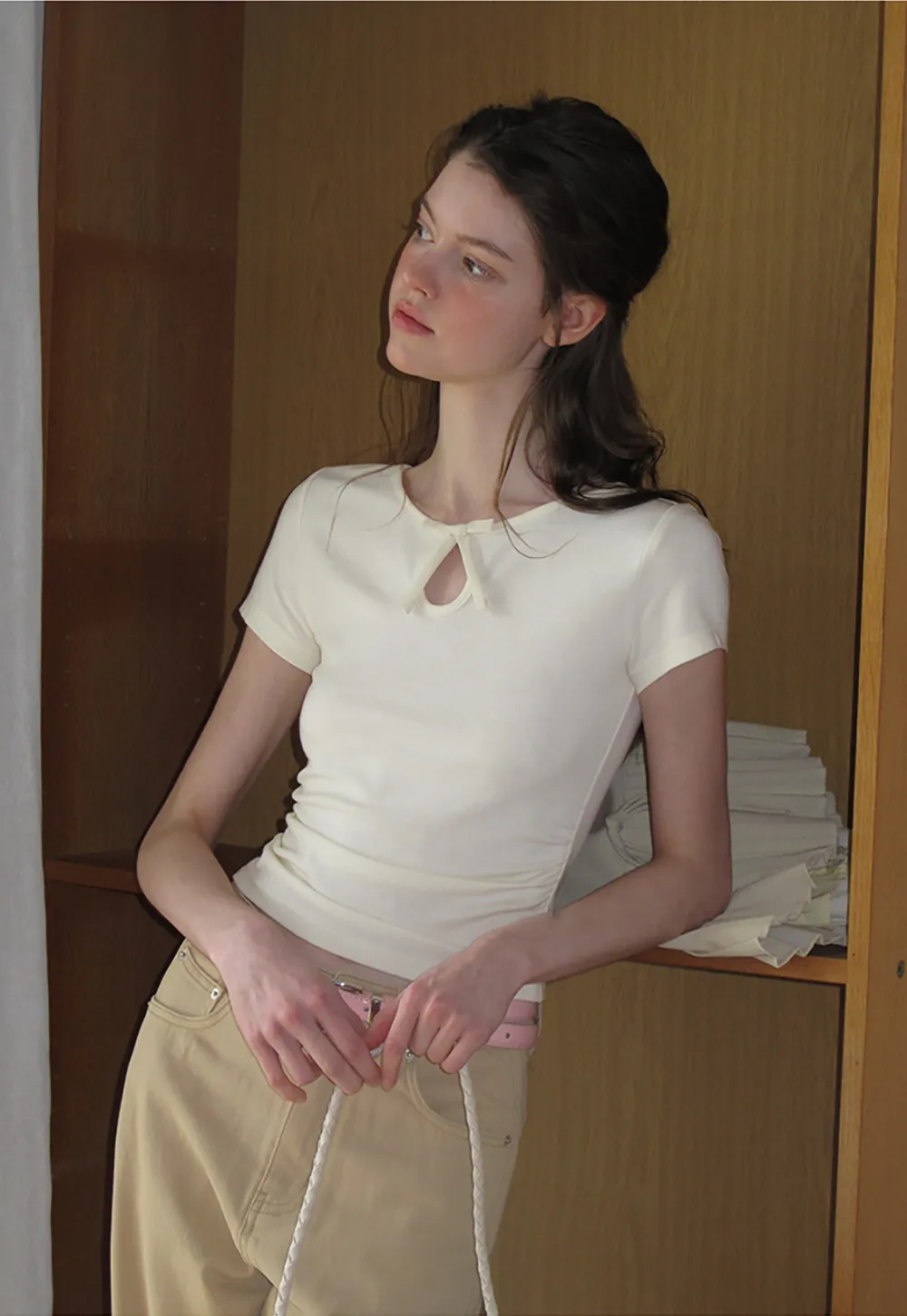 High Waist Wide Leg Straight Fit Casual Pants