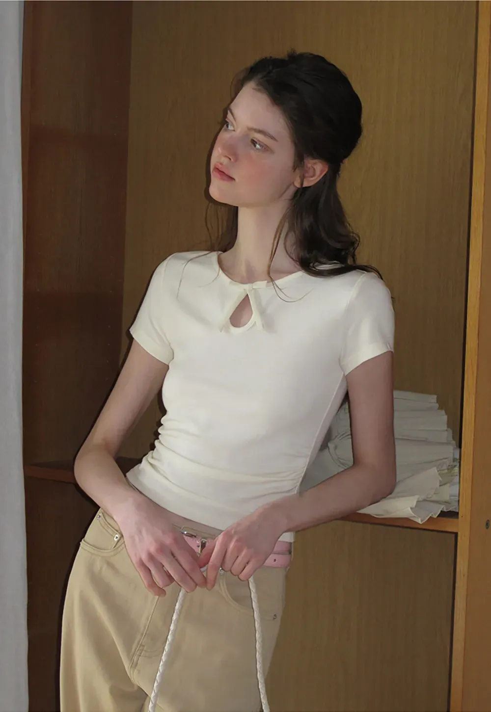 High Waist Wide Leg Straight Fit Casual Pants