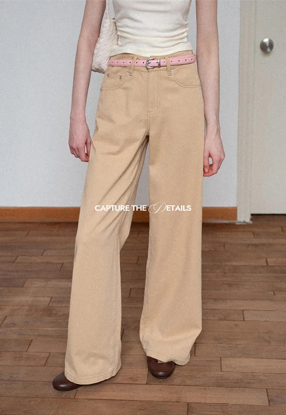 High Waist Wide Leg Straight Fit Casual Pants