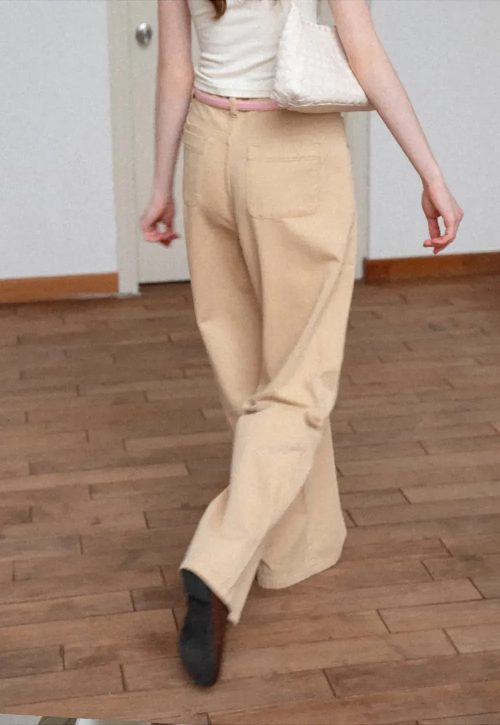 High Waist Wide Leg Straight Fit Casual Pants