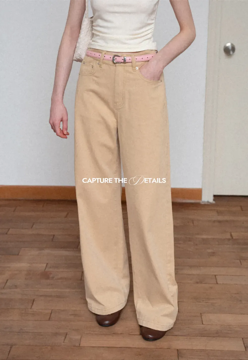 High Waist Wide Leg Straight Fit Casual Pants