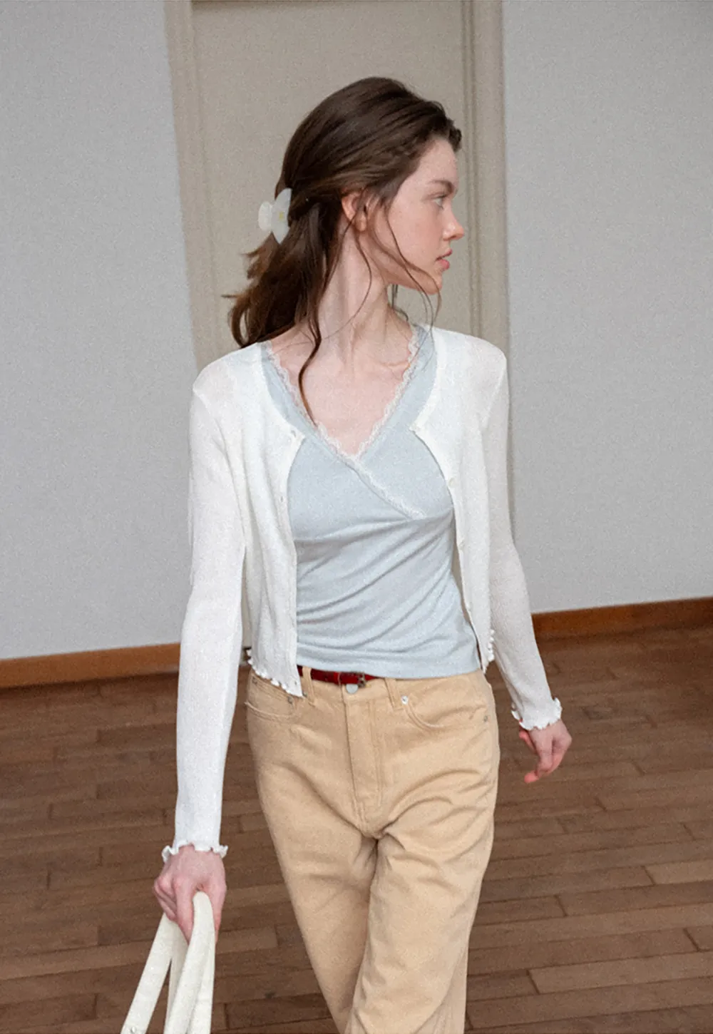 High Waist Wide Leg Straight Fit Casual Pants